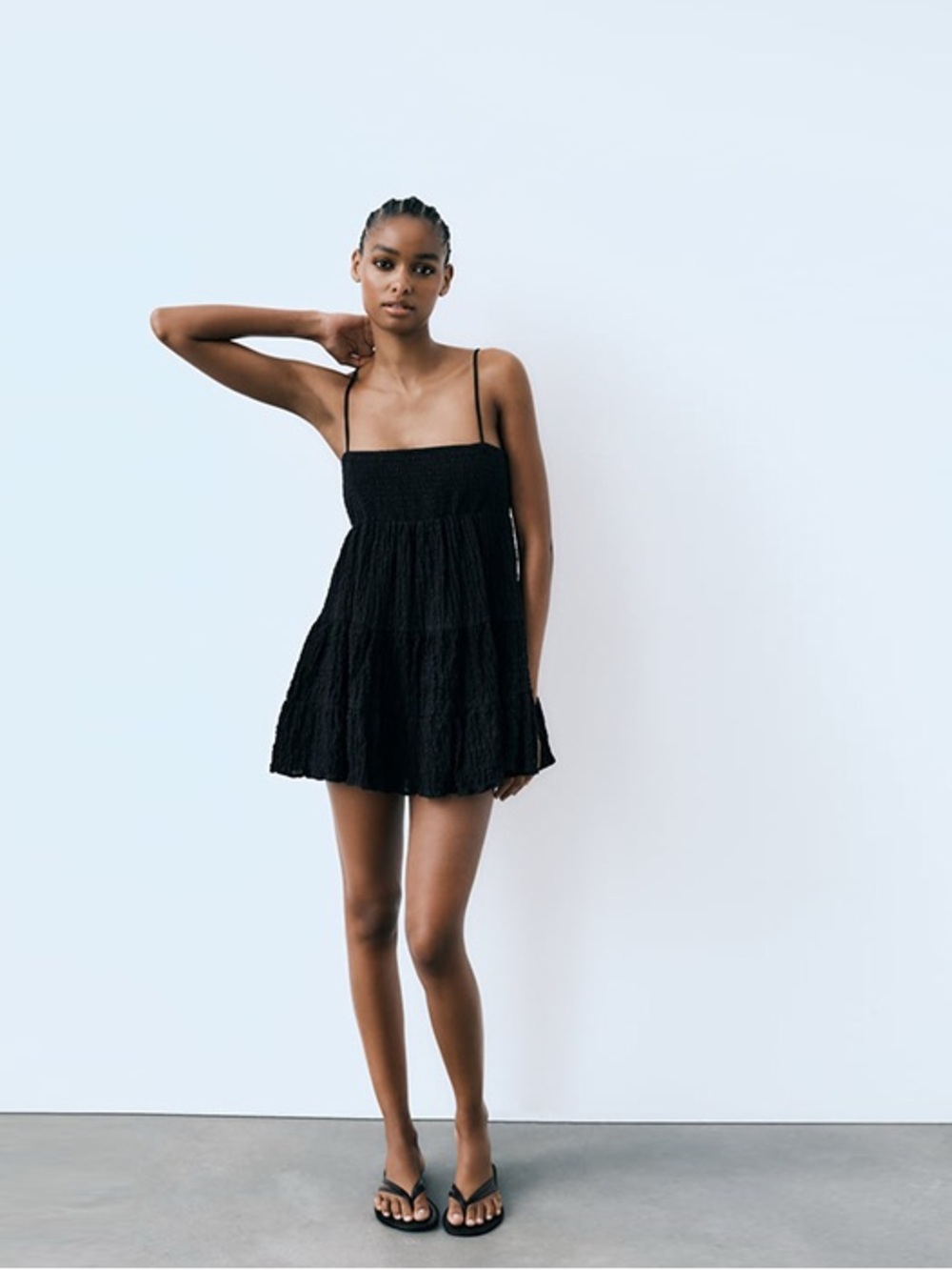 ZARA BABYDOLL DRESS - BLACK (S)